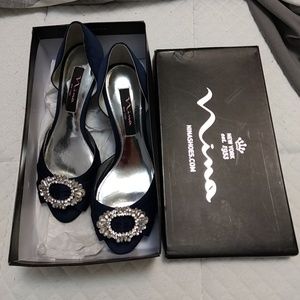 Navy Nina Crystah Pump